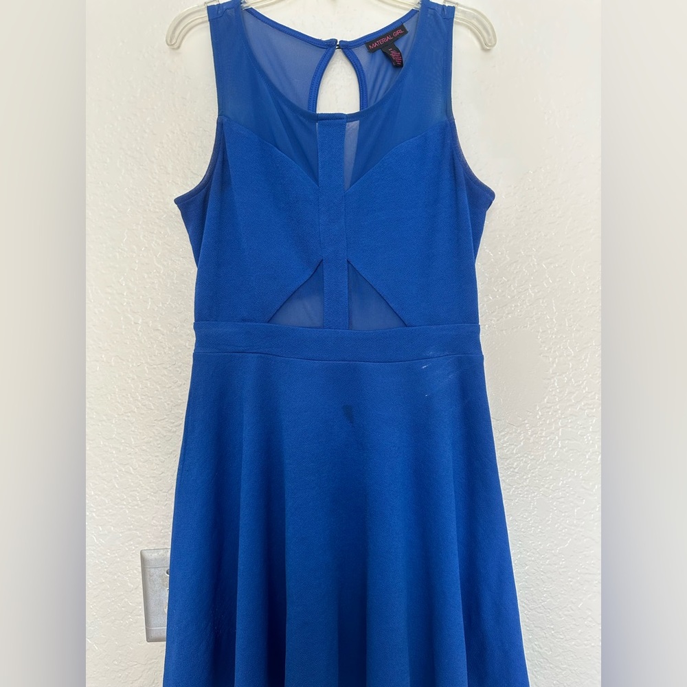 Short blue cocktail dress